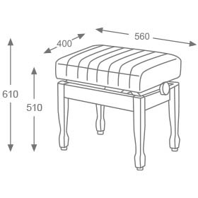 Dimensions de la banquette de piano BC38 Munich